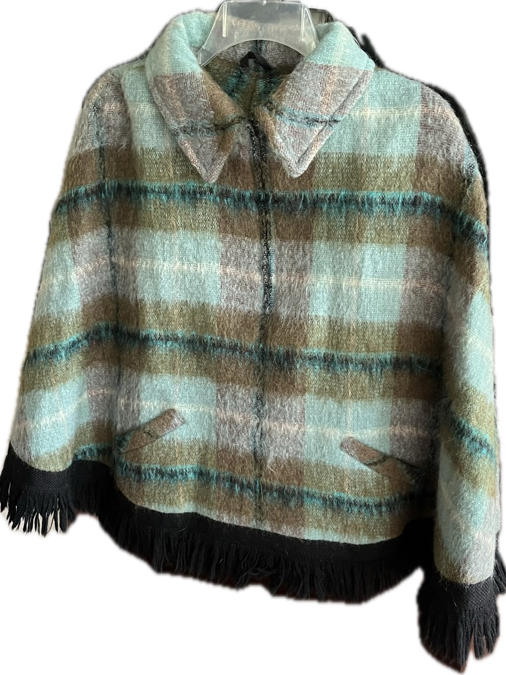 1960’s Vintage Strathtay Scottish Mohair wool quarter zip poncho/cape - Picture 3 of 6